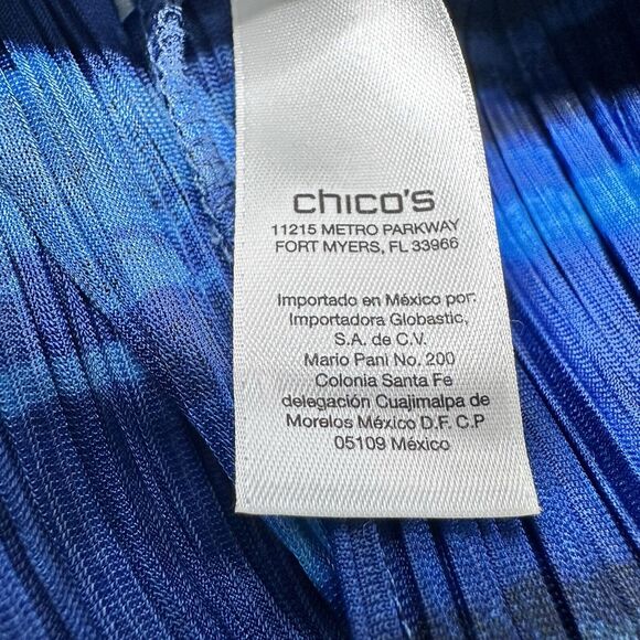 Chicos Open Front Cardigan Large Textured Crinkle Shades of Blue NO SIZE TAG - Picture 13 of 13